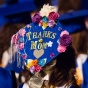 View of a student's cap during graduation. 