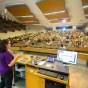 Students attend class in the Knox Lecture Hall on the first day of class of the fall semester in August 2022. 