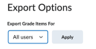Zoom image: Export Options menu
