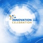 Abstract digital background in UB blue and white featuring subtle circuit patterns and hexagonal elements, with a large white circular area centered in the image and the &ldquo;Innovation Celebration&rdquo; logo placed in the middle. 