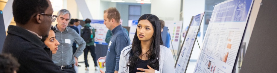 The Neuroscience Program in the Jacobs School of Medicine and Biomedical Sciences held its annual Research Day in the Medical School Building atrium in November 2025. Participation spanned the university, with submissions from throughout the medical school, the College of Arts and Sciences, the School of Public Health and Health Professions and the School of Engineering and Applied Sciences. Researchers from the Clinical and Research Institute on Addictions presented as well. The event also included a Neuroscience as Art competition. 