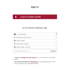 Zoom image: The sign-in page of the Educause website. 