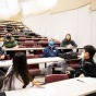Group of students working together in a classroom. 