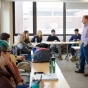 Eduardo Mercado teaches during an Honors Seminar class in Capen Hall. 