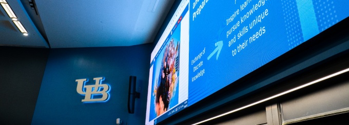 Video wall in a recently renovated NSC classroom. 