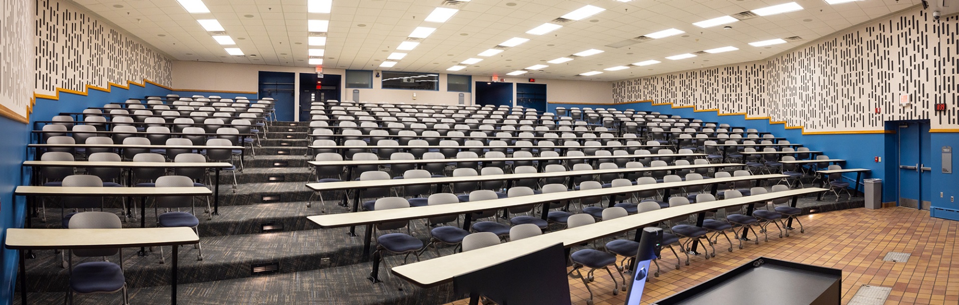 A renovated learning space in Farber Hall. 