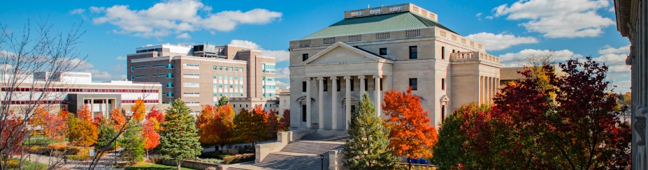 Buildings on UB South Campus in the fall. 