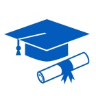 graduation cap and diploma. 