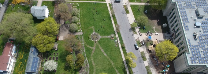 Aerial view of Frida's Garden.