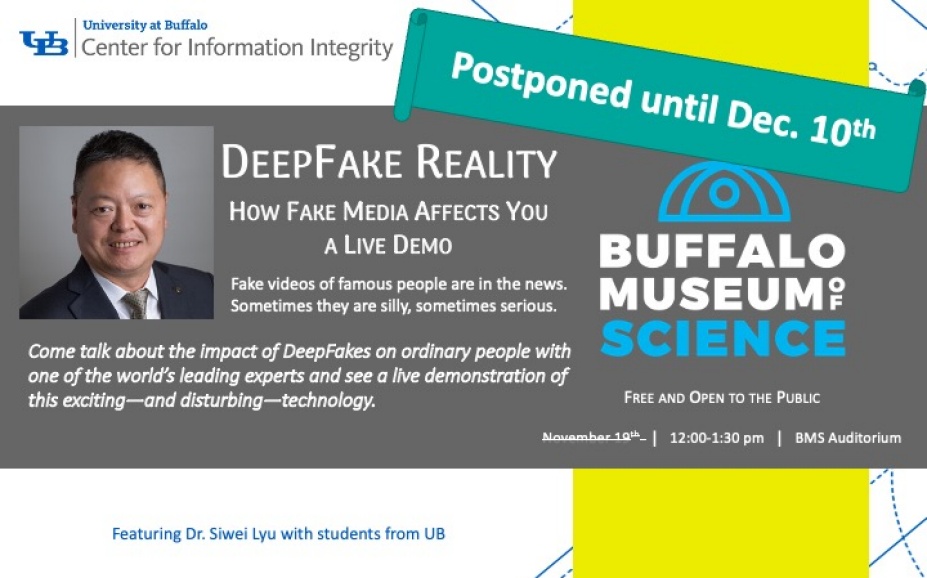 Image of the flyer for DeepFake Reality. 