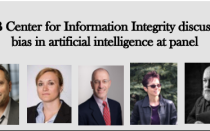 UB Center for Information Integrity discusses bias in artificial intelligence at panel. Photos of panelists. 