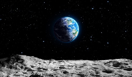A view of Earth as seen from the Moon. 