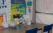 Zoom image: Students and clinicians work together to personalize the work space for each student. 