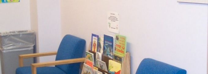 Zoom image: CLaRI waiting room for parents and children. 