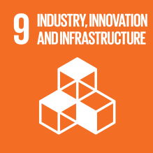 Sustainable Development Goals nine: industry, innovation and infrastructure icon. 