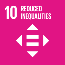 Sustainable Development Goals ten: reduced inequalities icon. 