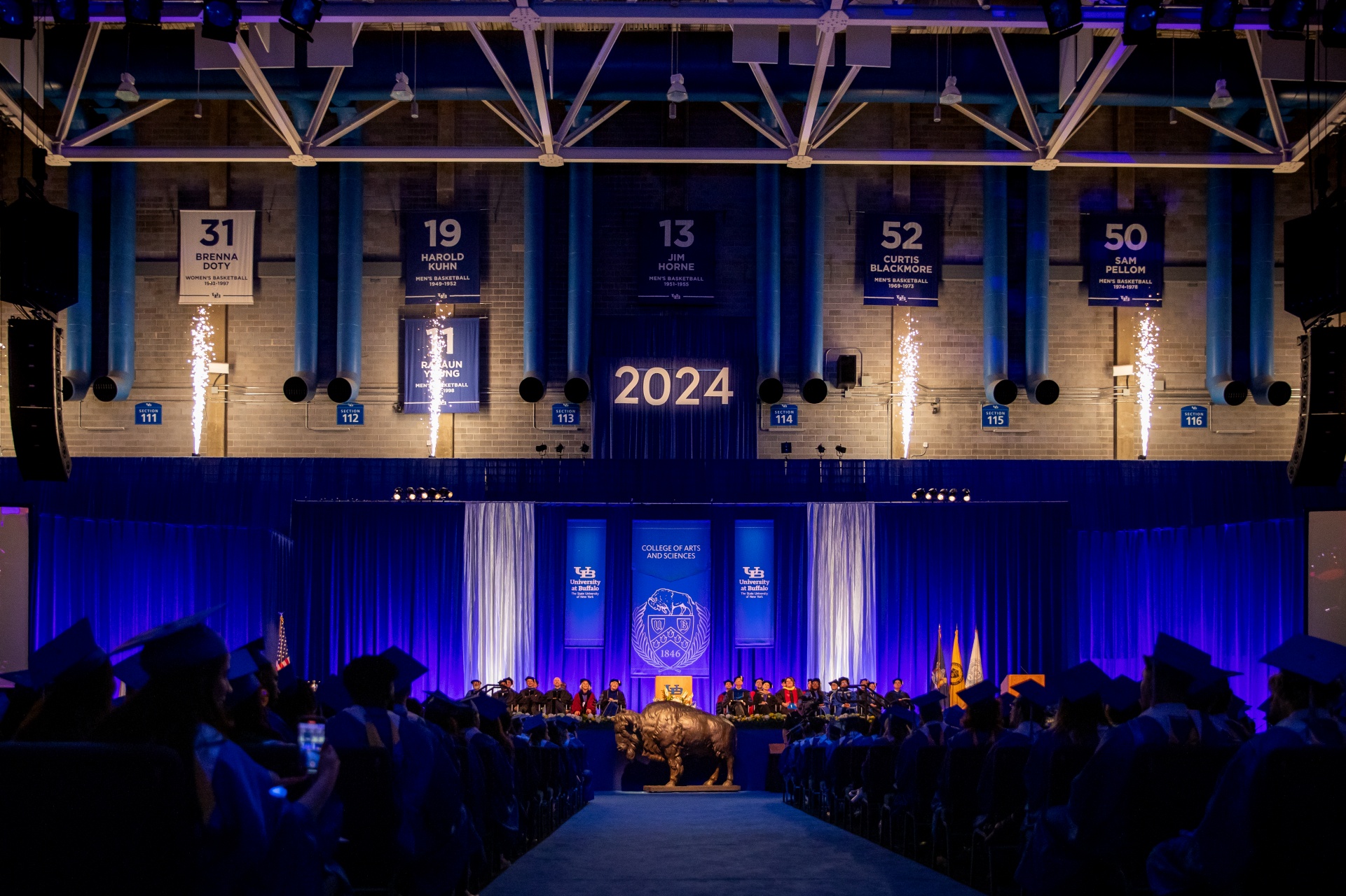 The College of Arts and Sciences afternoon commencement ceremony on May 19, 2024, at Alumni Arena. This ceremony celebrates undergraduates in the Humanities and Social Sciences. 