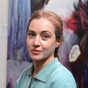 Zoom image: Artist Claire Connolly as seen at the exhibition of her work,&nbsp;See Me Bearing.&nbsp;Photograph by Nancy Parisi, 2025. 