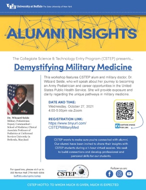 Alumni Insights Flyer Demystifying Military Medicine. 