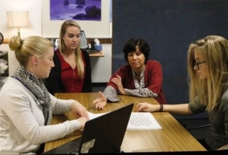 Research Scientist Rina Das Eiden, PhD (second from right), and research students. 