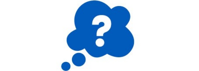 Question mark in a thought bubble. 