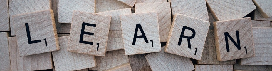 Photo of Scrabble tiles spelling out "LEARN.". 