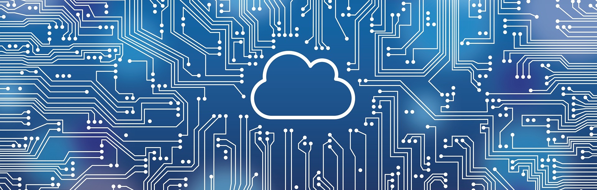Blue-tinted drawing of a circuit board with a cloud in the center. Text reads: Informatics Enhancing the clinical and translational research pipeline to accelerate bench to bedside discovery. 