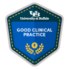 Graphic of a digital badge stating Good Clinical Practice. 