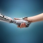 Robotic and human handshake. 