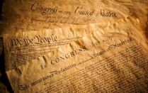 A picture of the declaration of independence. 
