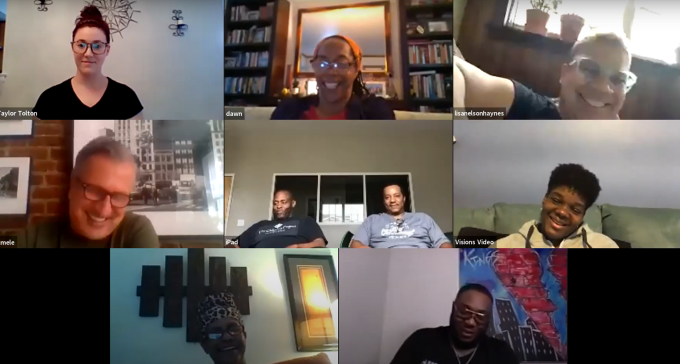 chester screenshot with 9 participants in an online meeting. 