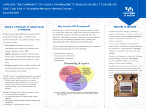 Zoom image: Applying the Community of Inquiry Framework to Engage and Excite Students SW510 and SW514 (Foundation Research Methods Courses) Louanne Bakk 