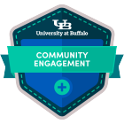 community engagement digital badge icon. 
