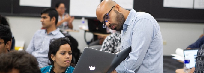 coaching students. 