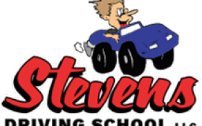 Stevens Driving School logo. 