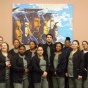 Group of people from the dental assisting program in their uniforms. 