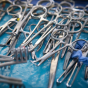 dental tools on a tray. 