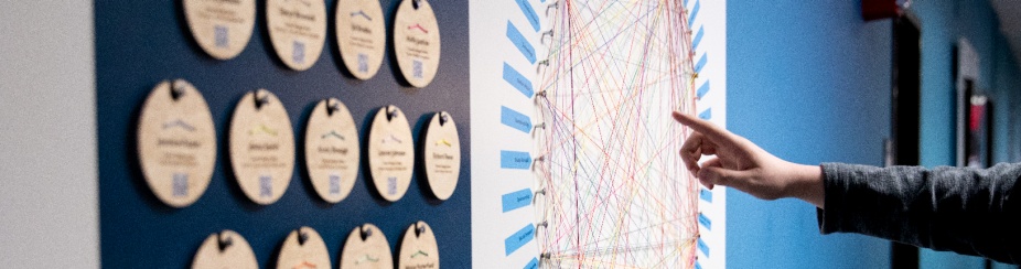 A picture of the major does not equal career installation located in UB's Career Design Center. 