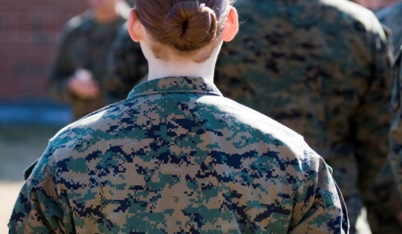 woman in military uniform. 