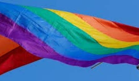 Rainbow flag. 