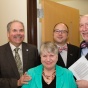 Zoom image: From left to right: Peter Kneupher, Sharon Cramer, Domenic Licata, and Philip Glick 