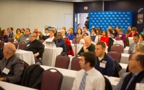 Participants in a 2016 Faculty Senate meeting. 