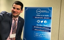 Zoom image: SUNY President of the Student Assembly Marc Cohen 
