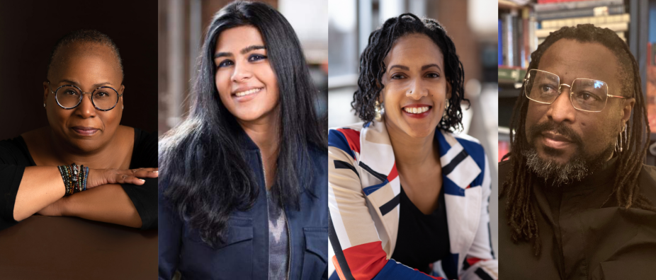 4 different people smiling at the camera. 