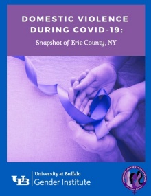 Cover image of the report shows the title of the report in white text on a purple box. Beneath that, an image of hands with palms facing up holding a purple ribbon. Surrounding the image and title box is a blue border. 