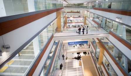 Interior of Jacobs School of Medicine and Biomedical Sciences. 