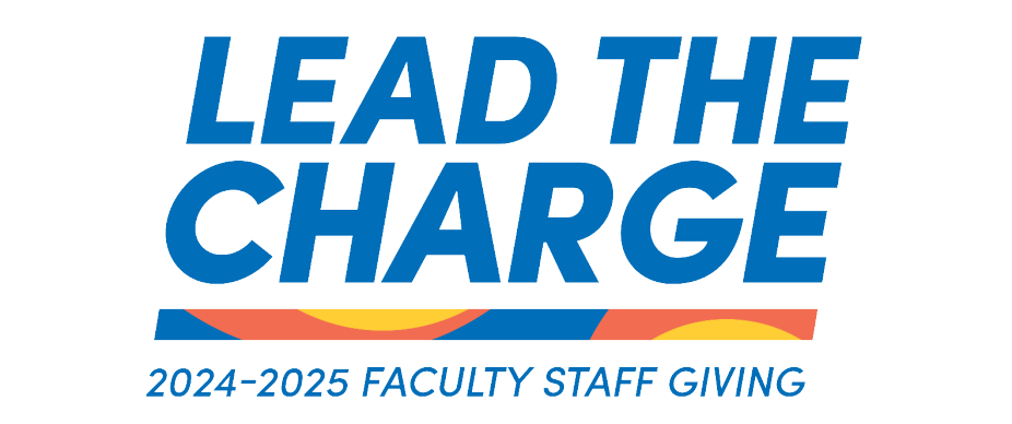 Lead the Charge: 2024-2025 Faculty Staff Giving (logo). 