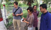 Antimicrobial Resistance Big Ideas team collecting water samples in Bangladesh. 