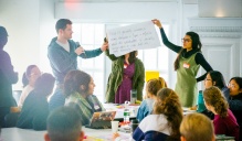 Students Seth Frndak and Nadia Koyratty present on behalf of their team at the 2020 Global Innovation Challenge. 