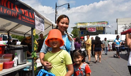 Chan and her family at the Burmese Water Festival. 